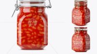 3368+ 900ml Beans Glass Jar with Clamp Lid PSD Mockup High-Resolution Editable PSD