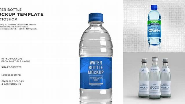 3371+ 750ml Water Bottle PSD Mockup Editable Design PSD File