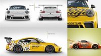 3372+ Porsche 911 GT3 PSD Mockup Top View Free Download Design Mockup