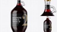 3373+ 3L Clear Glass Red Wine Bottle With Handle PSD Mockup High-End Creative PSD Template