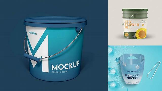 3373+ Plastic Bucket PSD Mockup Front View Elegant and Versatile PSD Resource