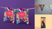 3376+ Bunting Mockup Best for Showcase