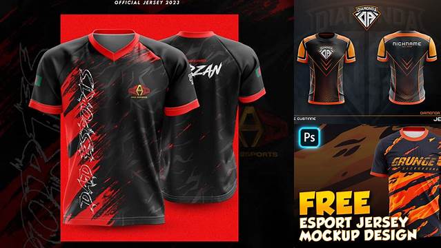 338+ Esports Shirt Mockup Smart Object PSD