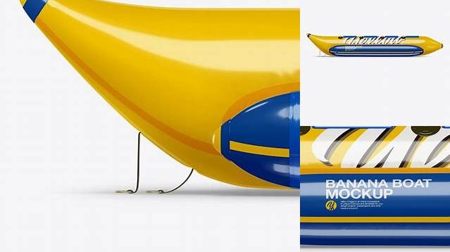 3380+ Glossy Banana Boat PSD Mockup Side View Best for Showcase