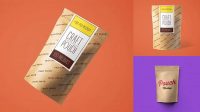 3383+ Kraft Paper Stand-Up Pouch PSD Mockup Advanced Free Graphic Template