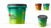 3386+ Glossy Plastic Paint Bucket PSD Mockup Front View Professional Quality Freebie PSD File