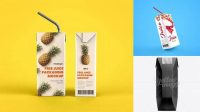 3391+ 250ml Juice Carton Box Mock-up Custom Mockup Graphic Design