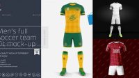 3394+ Football Kit Mockup Free PSD