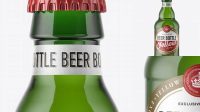 3395+ 330ml Green Glass Bottle with Lager Beer PSD Mockup Exclusive Digital PSD Resource