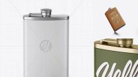 3396+ Steel Flask With Matte Wrap PSD Mockup High-Angle Shot Download Premium PSD Resource