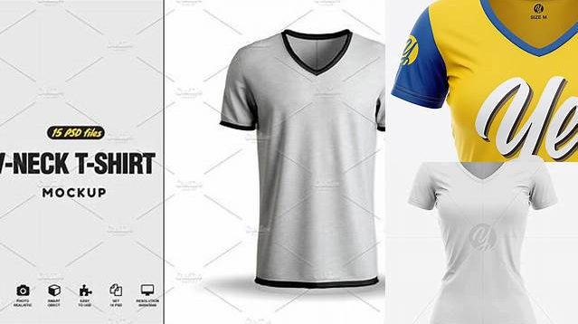 3398+ Women’s Slim-Fit V-Neck T-Shirt PSD Mockup Front View Download Free Editable PSD Template