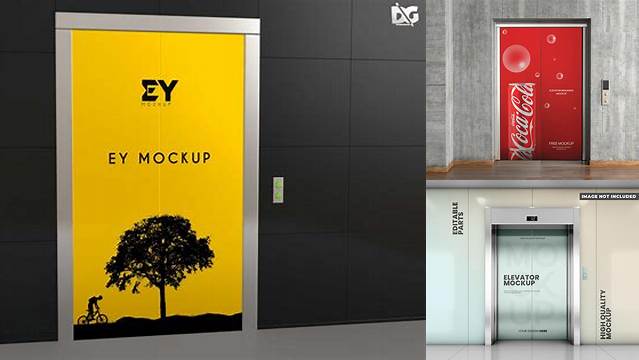 340+ Elevator With Closed Doors PSD Mockup High-Quality Creative PSD