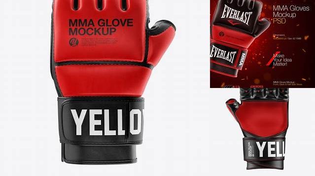 3402+ MMA Glove PSD Mockup Front View Stylish Free PSD