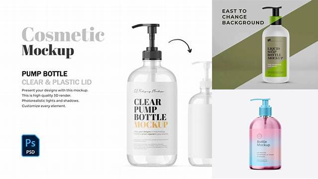 3405+ Clear Liquid Soap Bottle PSD Mockup Elegant and Stylish Mockup