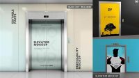 3405+ Elevator With Closed Doors PSD Mockup Digital Download