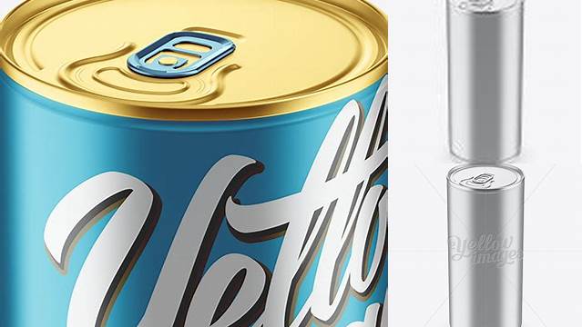 3411+ 1L Metallic Aluminium Can PSD Mockup High-Angle Shot Editable and Customizable PSD