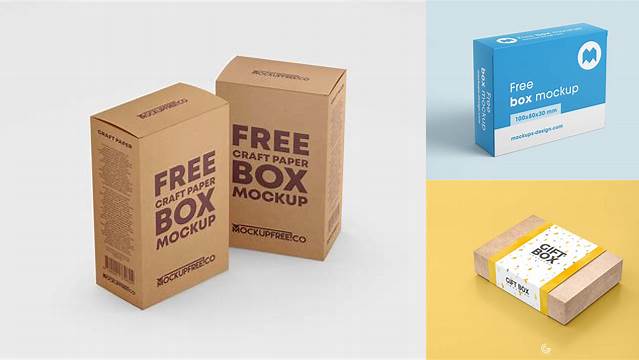 3411+ Craft Box with Two K-Cups PSD Mockup Free PSD for Designers