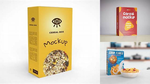 3412+ Cereal Box Mockup Download Free PSD