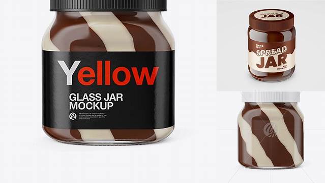 3412+ Glass Jar with Mixed Spread PSD Mockup Front View Modern and Unique Freebie PSD