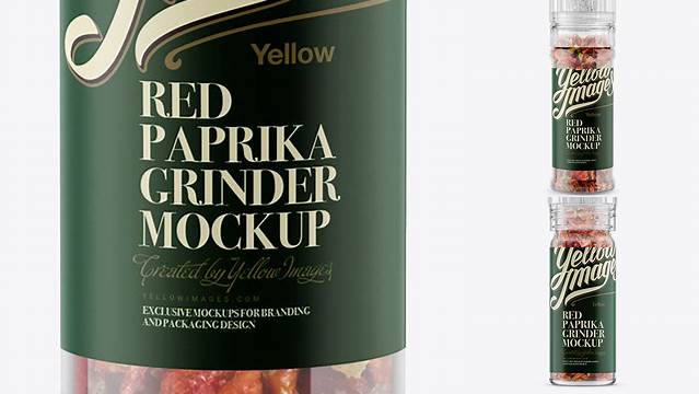 3412+ Red Paprika Grinder PSD Mockup Editable Photoshop File