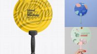 3419+ Plastic Hand Fan Mockup Free Include TIFF