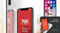 3421+ Apple iPhone X PSD Mockup Front View Professional Graphic PSD Download