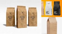 3423+ Kraft Paper Coffee Bag PSD Mockup / Front 3/4 View Download Professional PSD