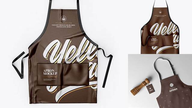 3423+ Leather Apron PSD Mockup Top View High-End Creative PSD Template