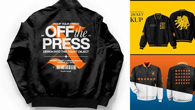 3424+ Mock Up Jaket Bomber High-Quality PSD Files