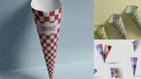 3424+ Paper Cone Mockup Photoshop Freebie