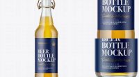 3425+ Clear Glass Beugel Beer Bottle PSD Mockup Professional Graphic PSD Download