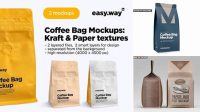 3426+ Matte Coffee Bag PSD Mockup Advanced Editable PSD