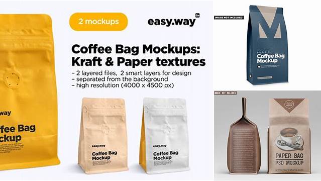 3426+ Matte Coffee Bag PSD Mockup Advanced Editable PSD