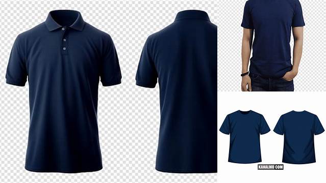 3427+ Mockup Kaos Polos Navy Free PSD