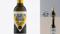 3428+ 500ml Antique Green Olive Oil Bottle PSD Mockup Free Mockup PSD Template