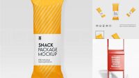 3428+ Metallic Snack Package PSD Mockup Front View Easy-to-Edit Photoshop Freebie