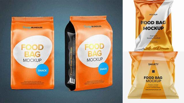 343+ Metallic Stand-up Food Bag PSD Mockup Free PSD