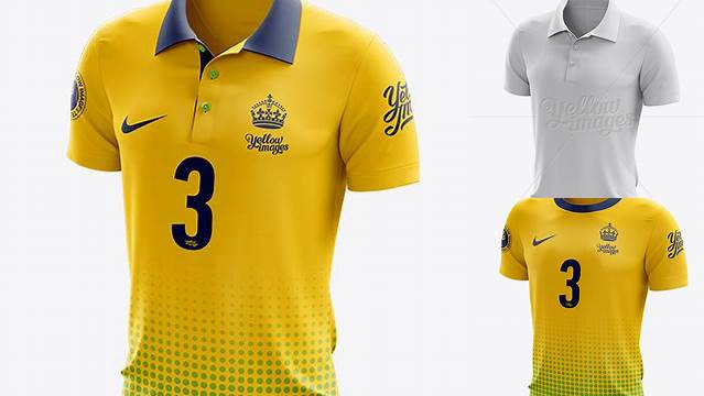 343+ Soccer Polo T-Shirt PSD Mockup Halfside View Download Professional PSD