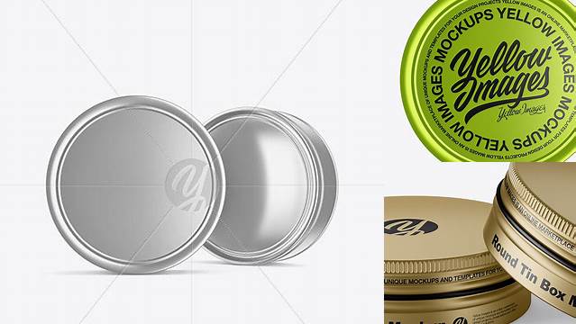 3433+ Two Metallic Round Tin Boxes PSD Mockup High-Quality Creative PSD