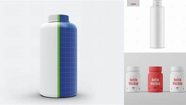 3433+ White Plastic Bottle PSD Mockup Front View Unique Free Photoshop Files