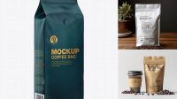 3436+ Matte Coffee Bag With Clip PSD Mockup Half Side View Custom Mockup Graphic Design