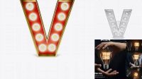 3437+ Letter V Light Bulb Sign PSD Mockup Download Premium Free PSD