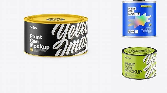 3437+ Matte Paint Can PSD Mockup High Angle Best for Showcase