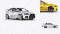 3439+ Mitsubishi Lancer Evolution X PSD Mockup Side View Custom Mockup PSD for Free