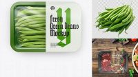 3439+ Plastic Tray With Green Beans PSD Mockup Top View High-Resolution PSD Download