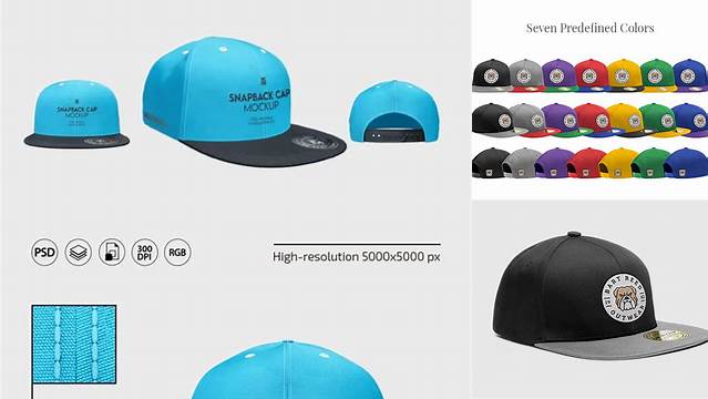 344+ Snapback Cap PSD Mockup Rear View Advanced Editable Template Free