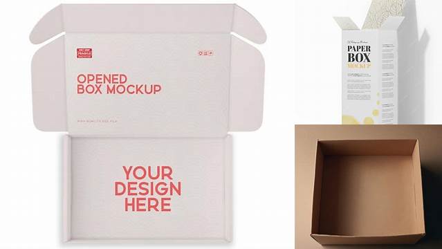 3440+ Opened Paper Box PSD Mockup Side View Exclusive and Stylish Design PSD