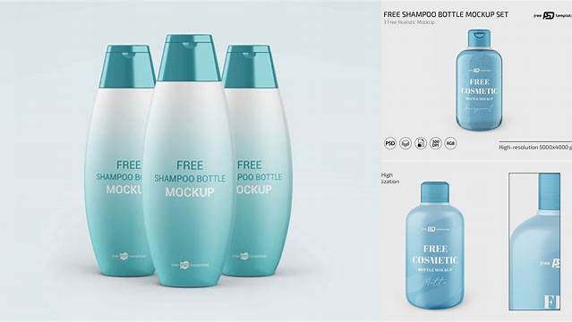 3443+ Metalllic Shampoo Bottle PSD Mockup Advanced Free Graphic Template