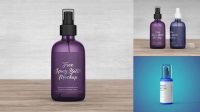 3455+ Opened Dark Spray Bottle PSD Mockup Smart Object-Based PSD Template Free