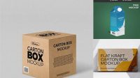 3460+ 200ml Carton Box PSD Mockup Half Side View Elegant and Stylish Free PSD